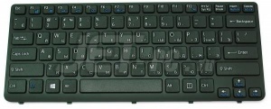 Клавиатура для ноутбука Sony Vaio SVE14A1, черная, черная рамка