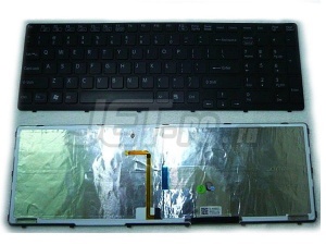 Клавиатура для ноутбука Sony Vaio SVE1511 черная, с подсветкой